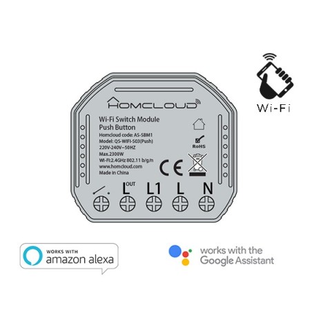 MODULO PULSANTE INTELLIGENTE WI-FI DA INCASSO (AS-SBM1)