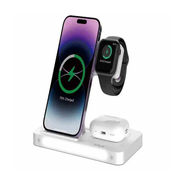 STAZIONE DI RICARICA WIRELESS 3IN1 PER SMARTPHONE/SMARTWATCH/AIRPODS 15W (DEEA405C857)