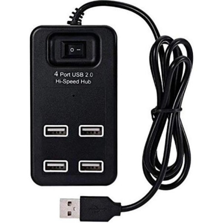 HUB 4 PORTE USB 2.0 (LE-857) CON INTERRUTTORE SWITCH - NERO