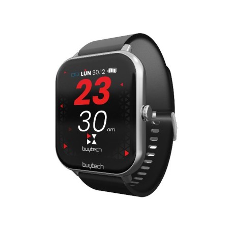 SMARTWATCH BUYTECH BY-ALFA-SILKBK CASSA SILVER CINTURINO SILICONE NERO